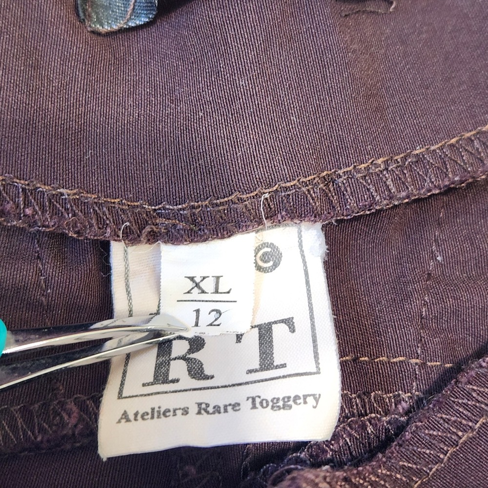 ART Ateliers Rare Toggery Womens Wide Leg Pant Brown Made in Italy IT Size XL/12 - Picture 4 of 12